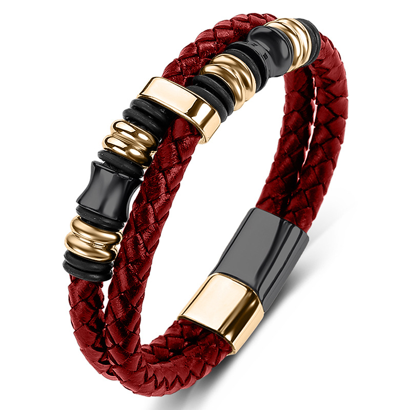 Red leather [gold black]