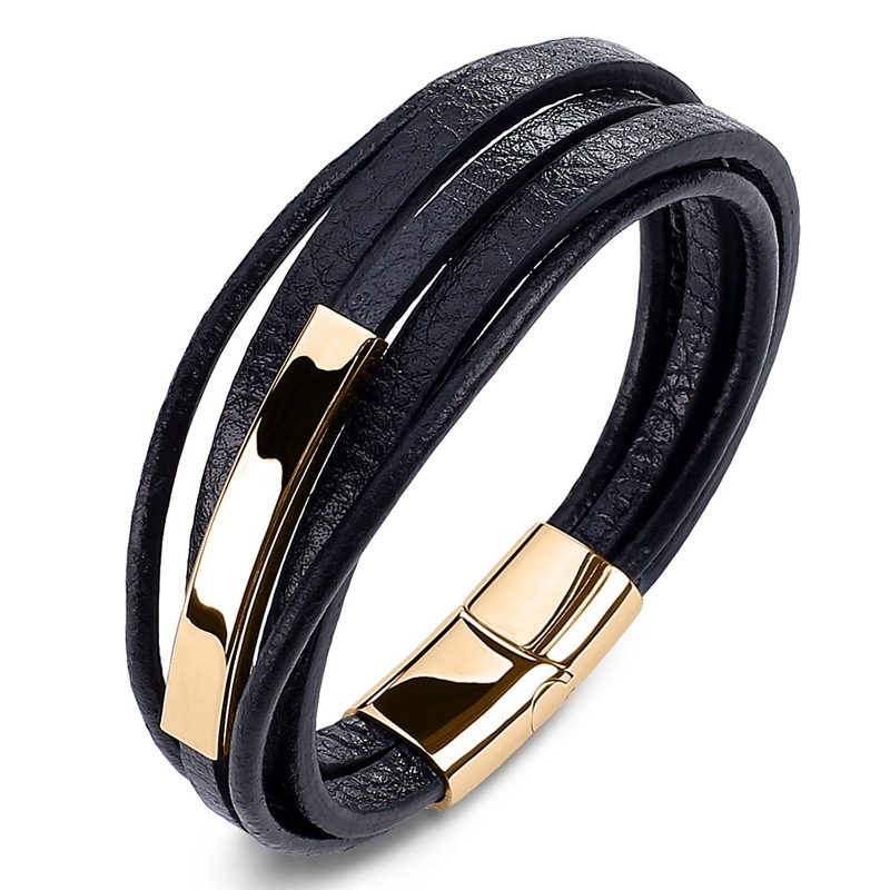 Black leather [gold] 22.5cm