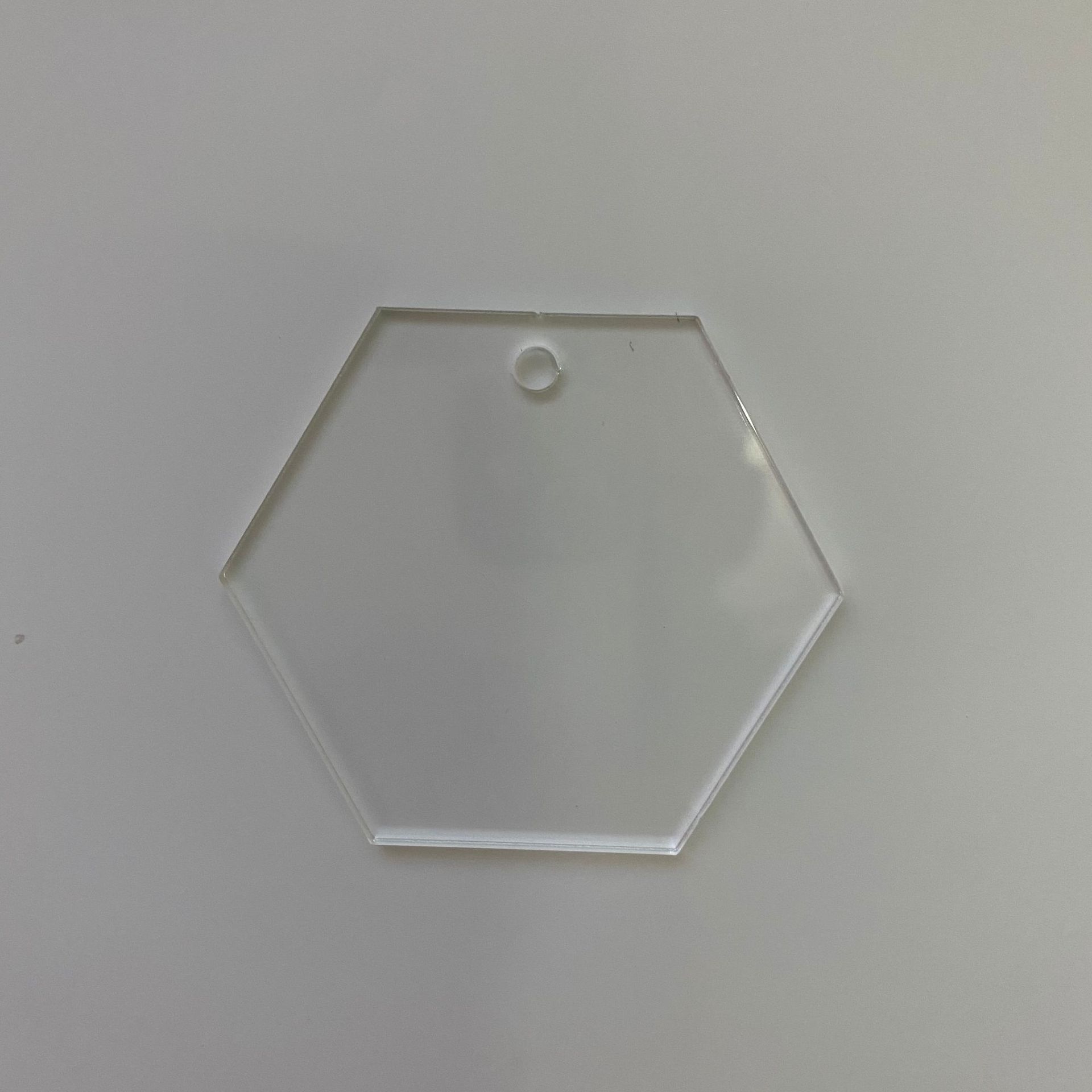 hexagon 7.6cm thick 2mm transparent
