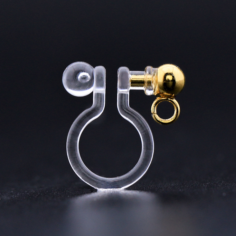 One bead and one metal pin/gold vertical open ring