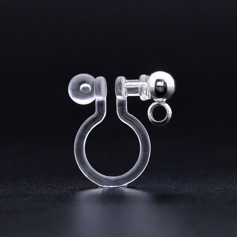 One bead and one metal pin/silver vertical open ring