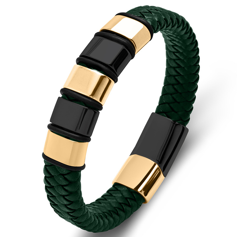 15:Green Leather [Gold Black]