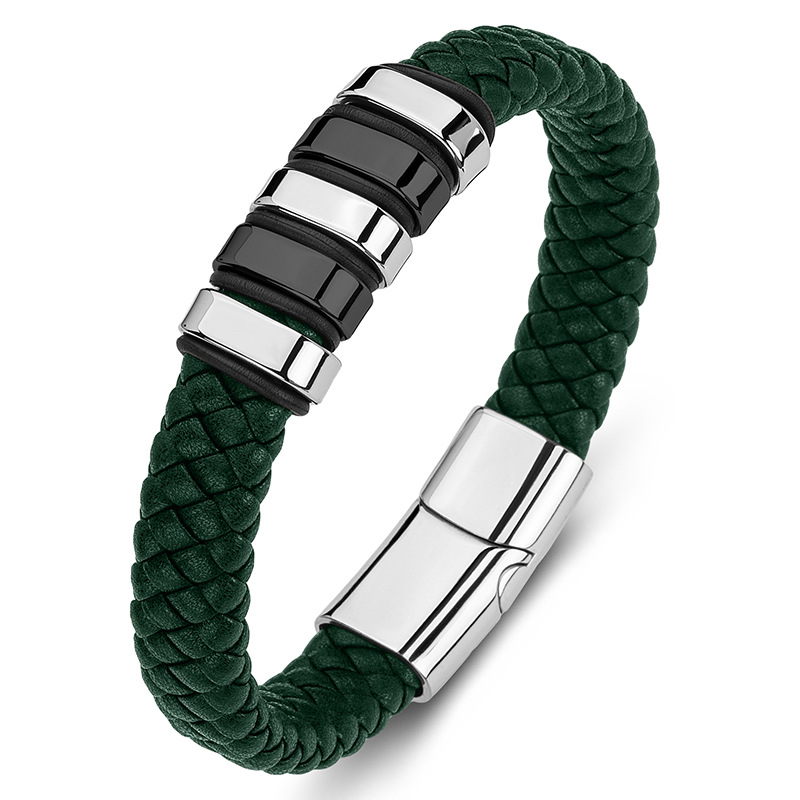 Green Leather [Steel and Black] 22.5cm