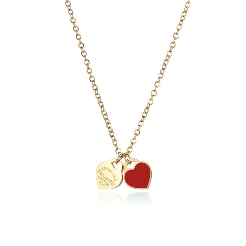 3:Double peach heart gold red