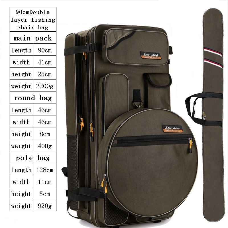 90cm fishing backpack main bag   round bag   rod bag 1680D backpack