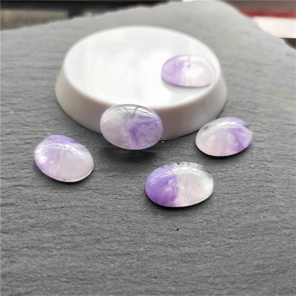 White purple double color oval 10 * 14mm