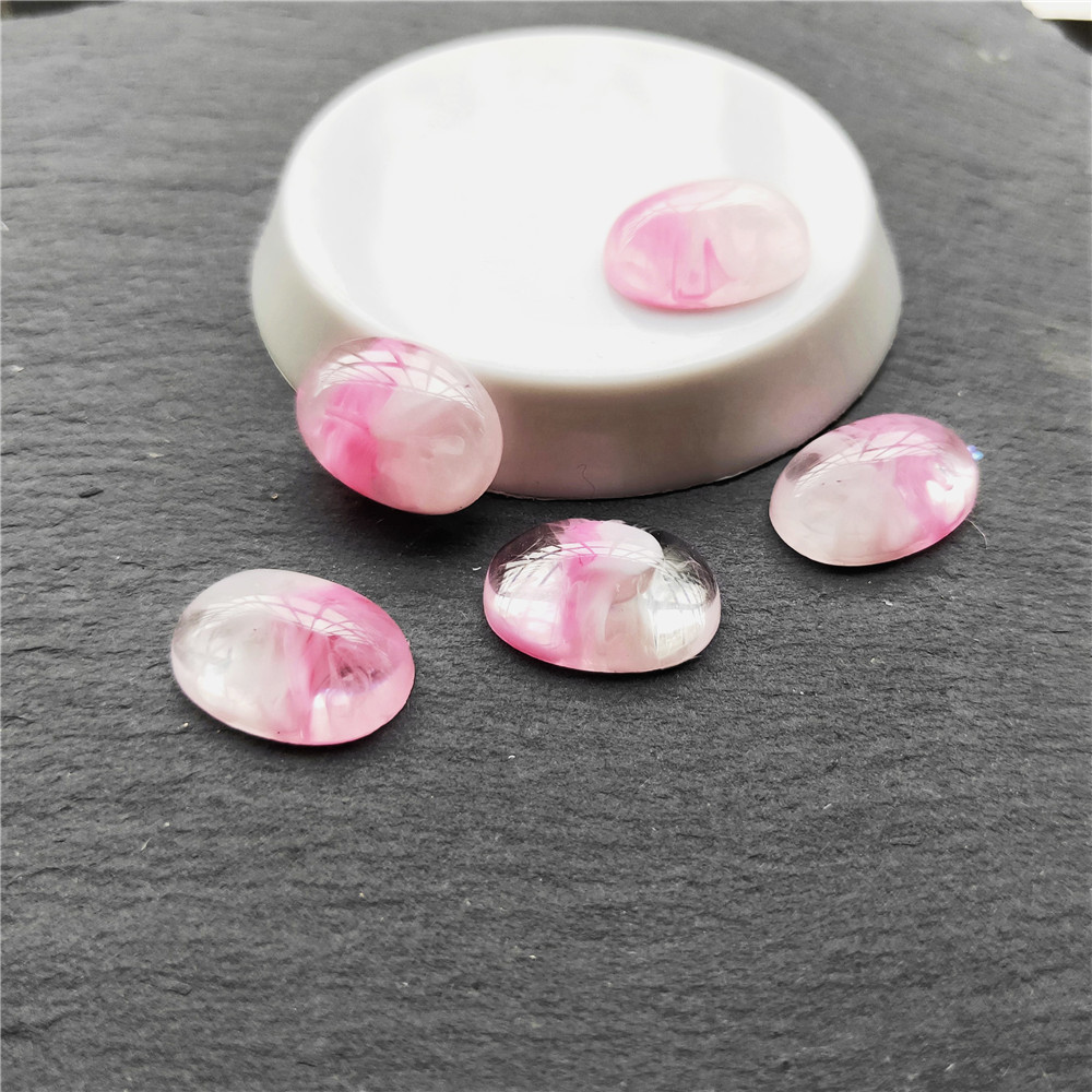 White pink double color oval 13 * 18mm