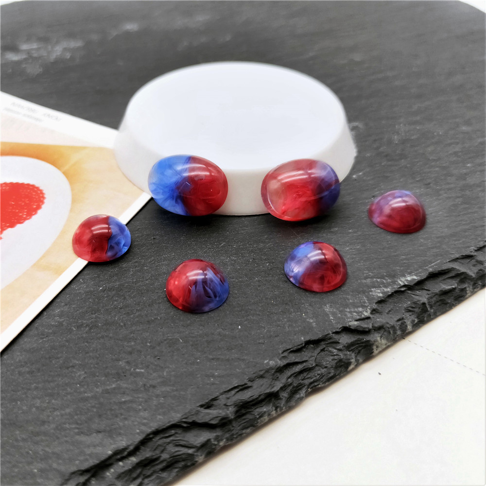 Red and blue double color Oval 13 * 18mm