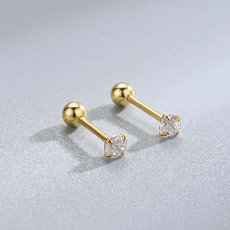 gold plated white stone 3mm