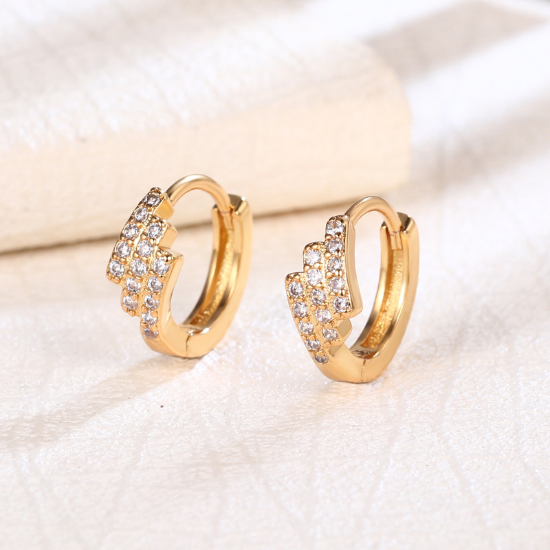 gold color plated with clear rhinestone