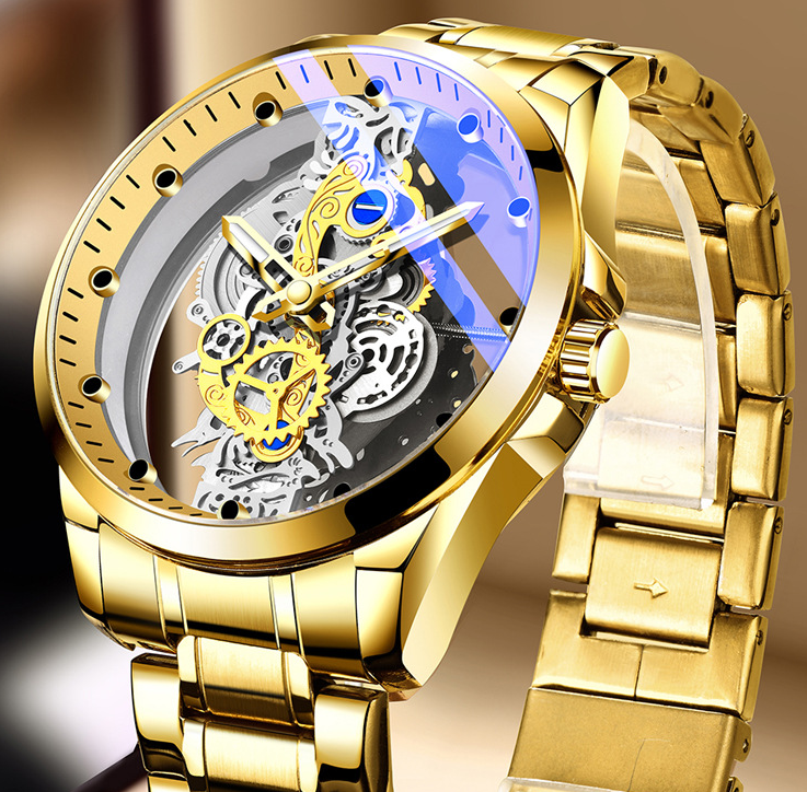 4:520 full gold gold surface [double-sided transparent hollow]