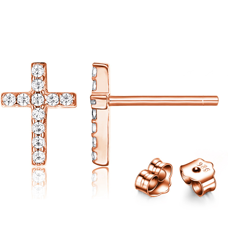 rose gold color plated with 925 Sterling Silver earnut