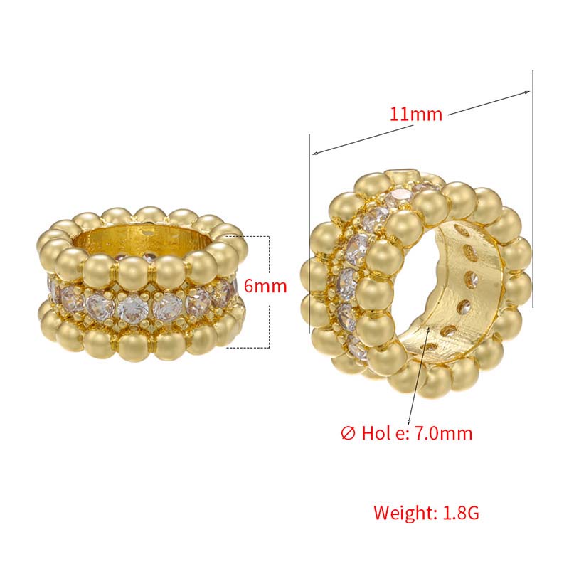 Gold beaded spacer beads 9.5x9mm
