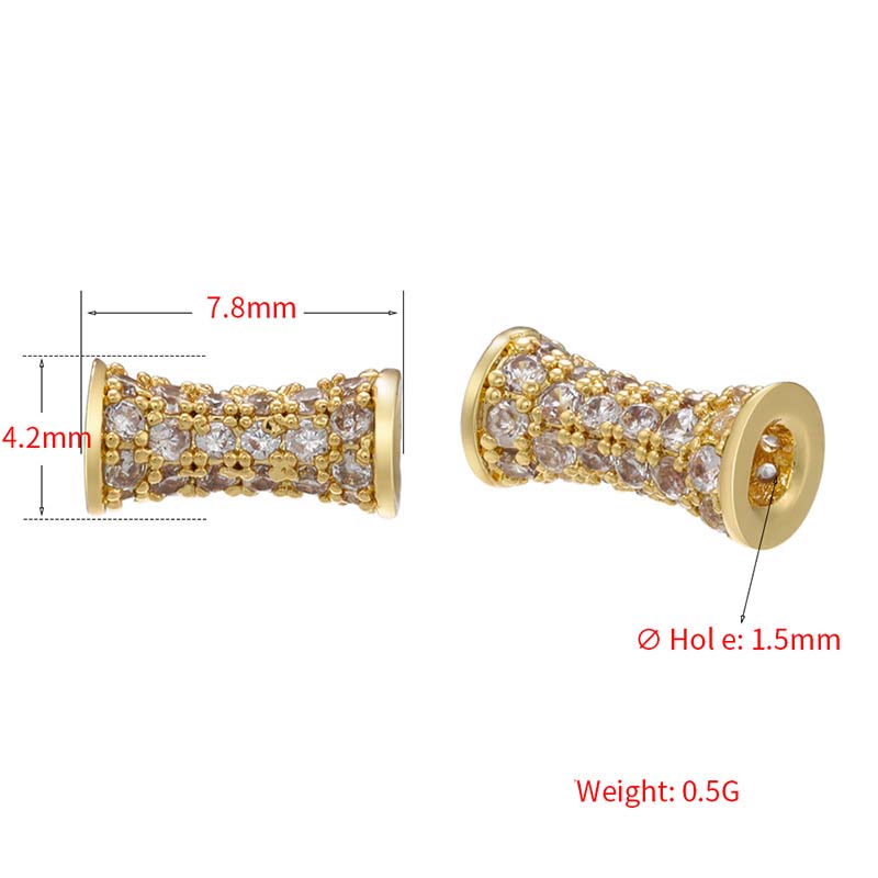 3:Gold Small Small Waist Beads 7x4.2mm