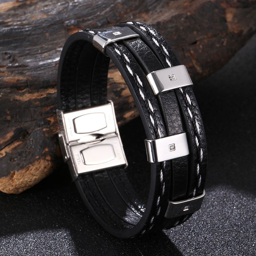 Black leather [steel color]