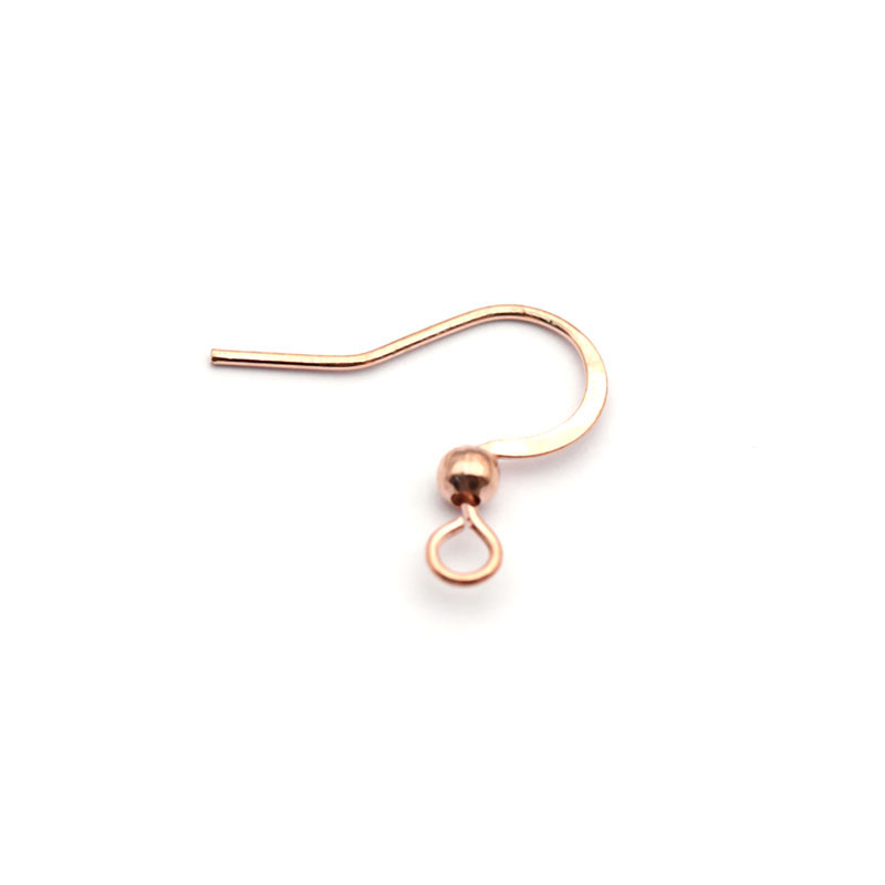 6:Squeezed Beaded Ear Hooks Rose Gold