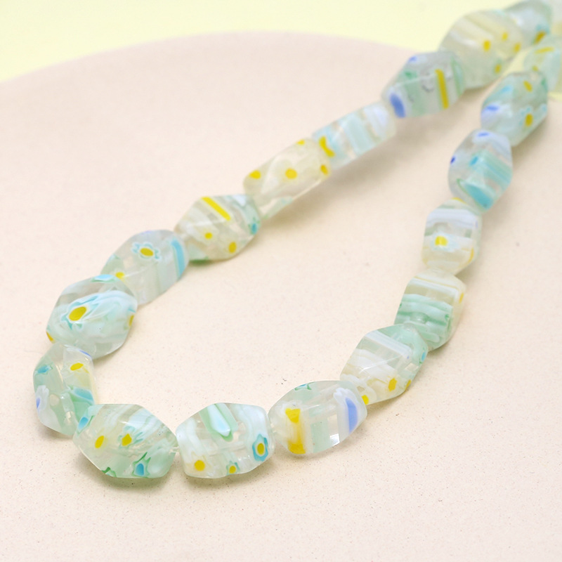 1:1# multi-faceted cutting shape (light blue color one) 8*14mm