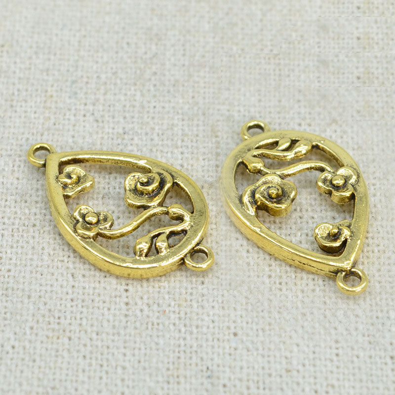 3 antique gold color plated
