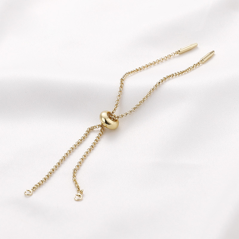 4# nail head bracelet gold 1] about 120mm long and