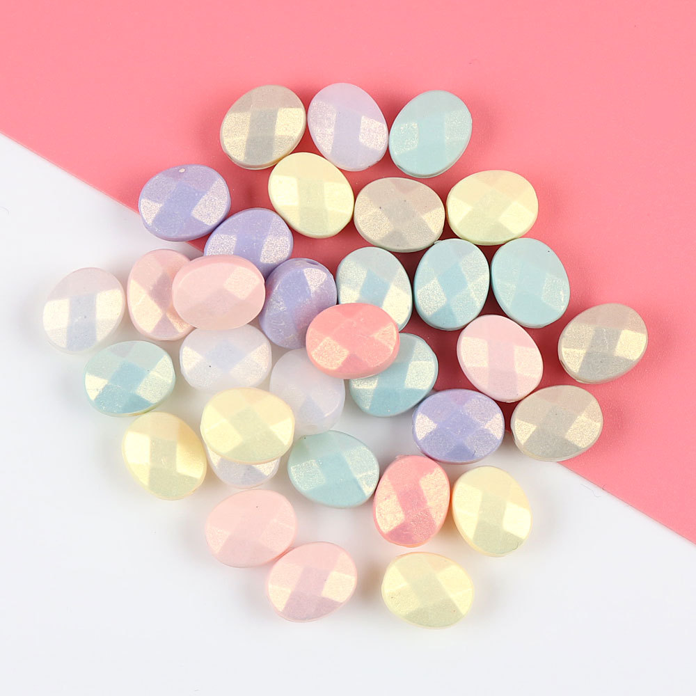 3:Macaron faceted oval beads 8*10mm