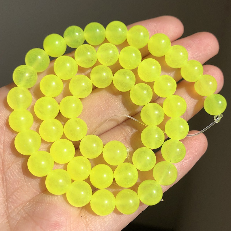 Fluorescent yellow 6mm about 61 pcs