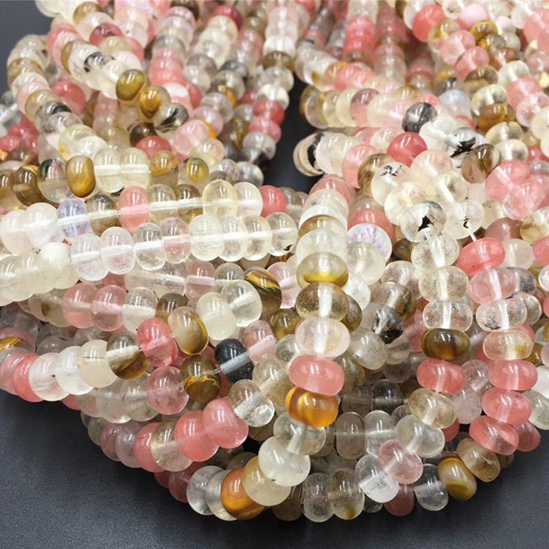 Mixed watermelon crystals 4-6mm about 90 pcs