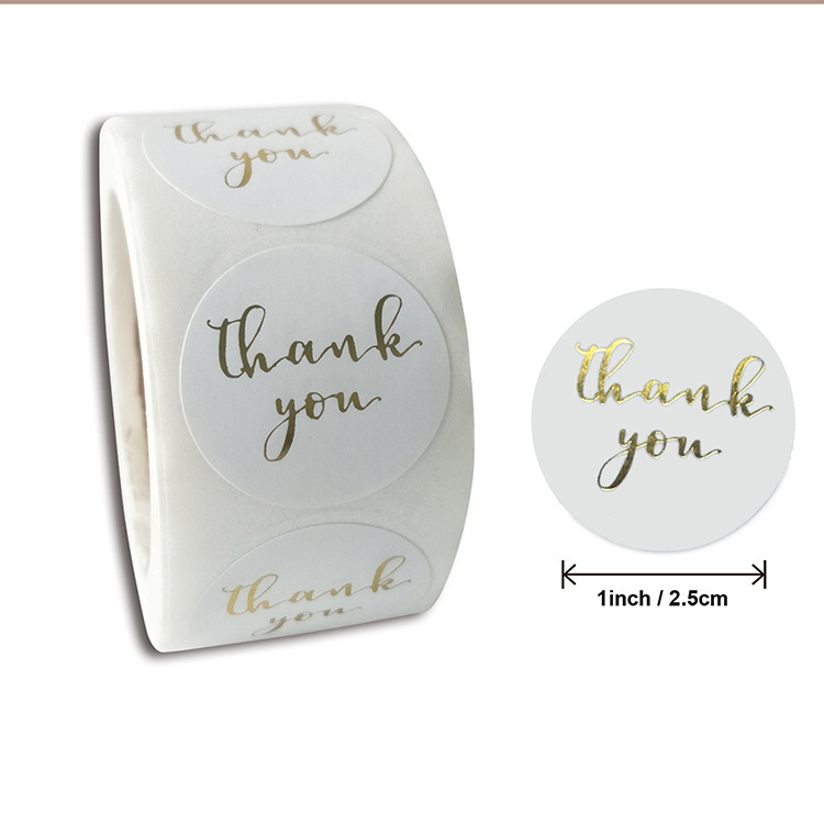 THANK YOU gold lettering on white background