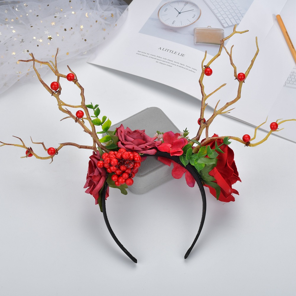 3:red rose headband
