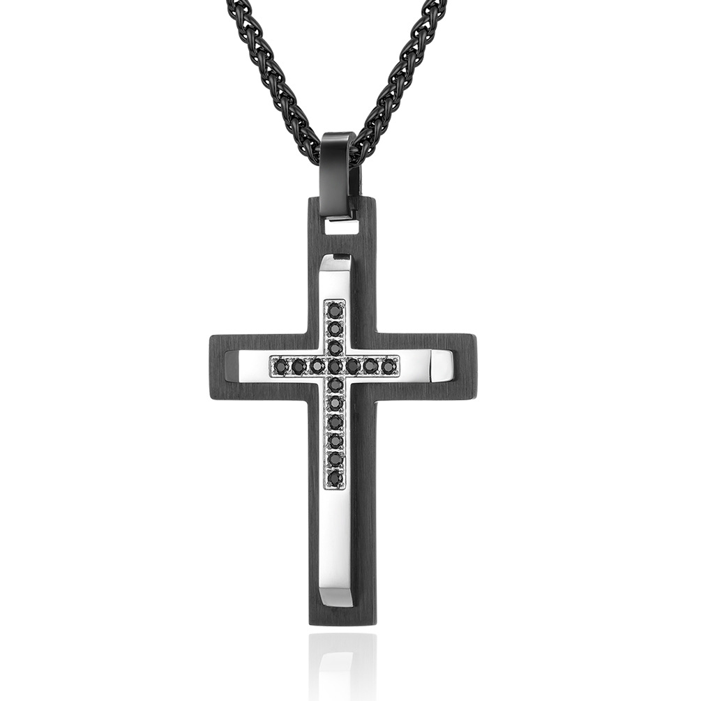 black pendant with chain