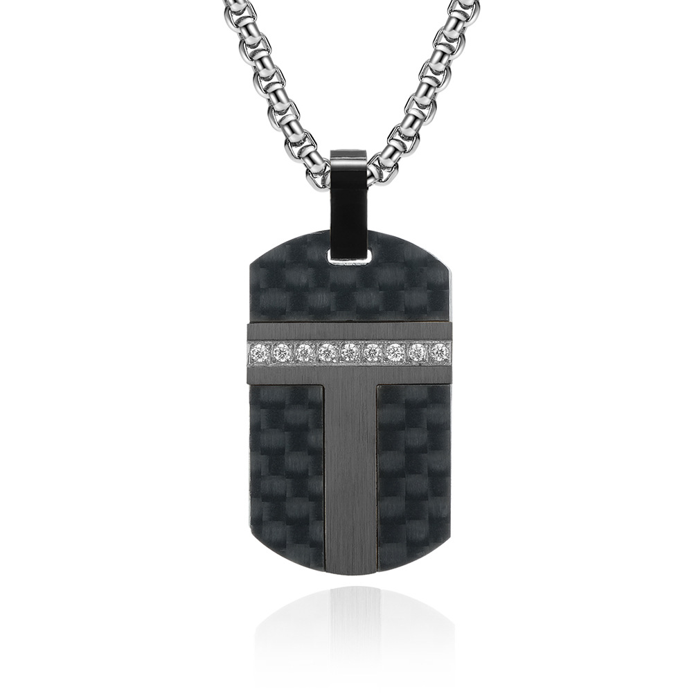 black pendant with chain