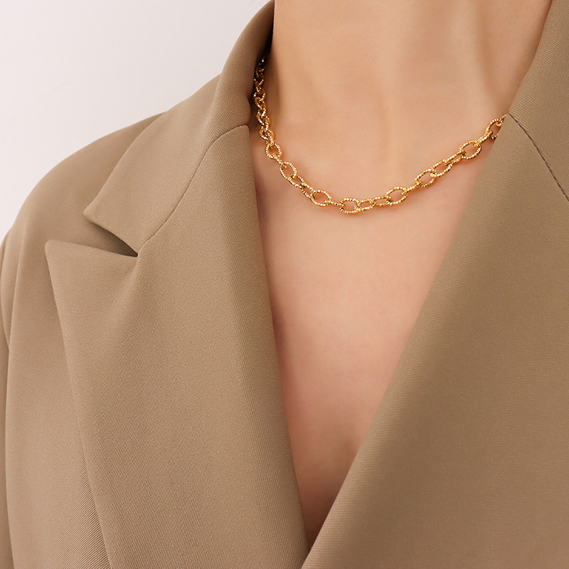 1:P328-Gold Chain Necklace 40cm