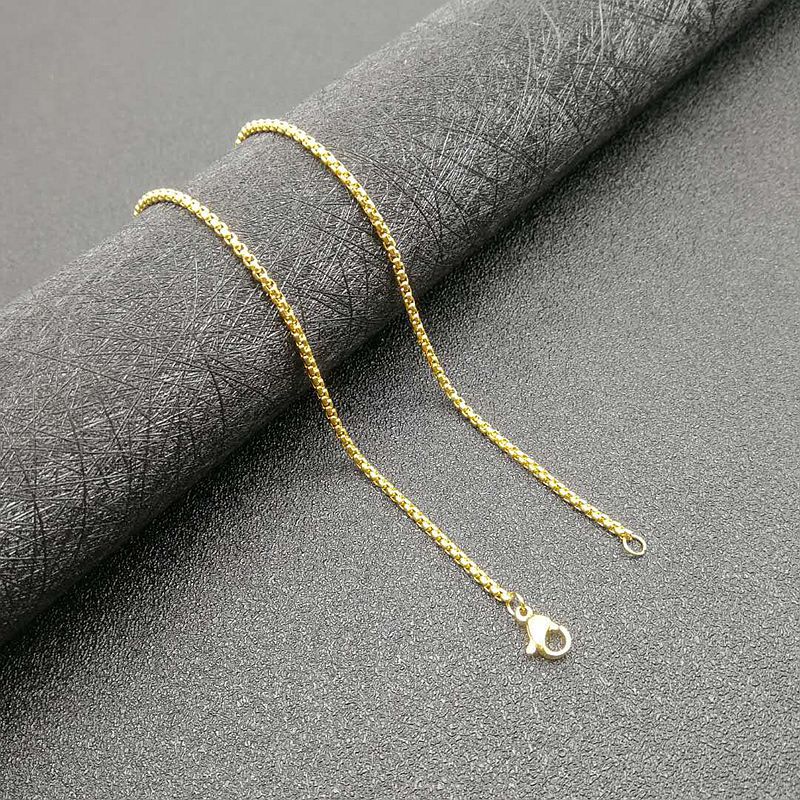 3:Gold 2mm*61cm Square Bead Chain
