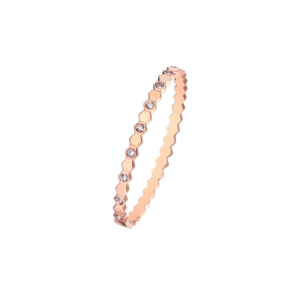 With diamond rose gold color