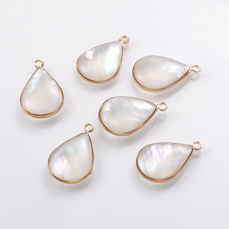 7:7# Water drop white shell single hanging [1 piece] about 11*19mm