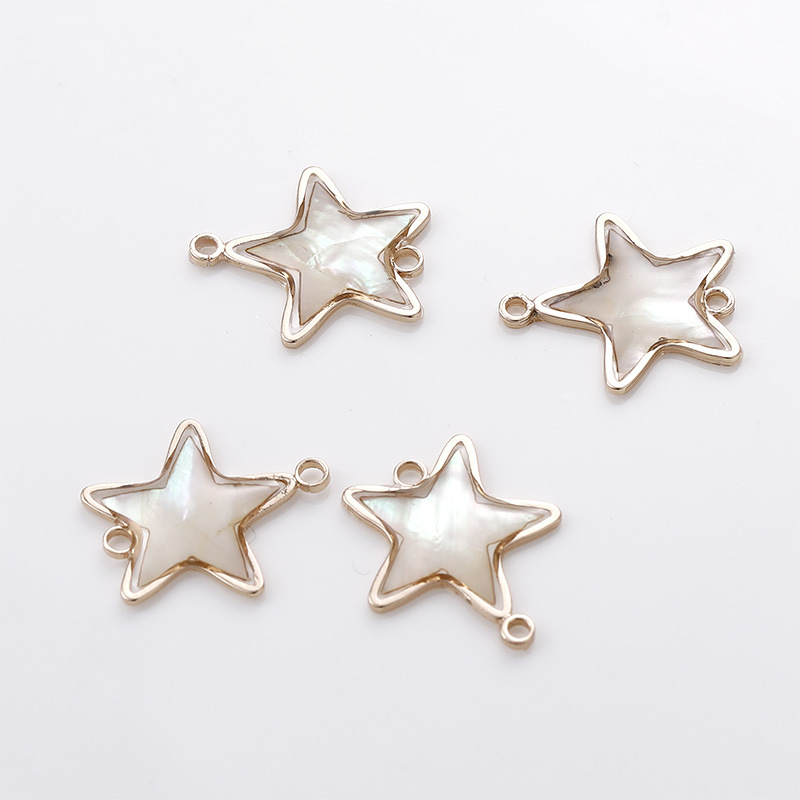 11# Star White Shell Double Hanging [1 Piece] One Side About 16*18mm