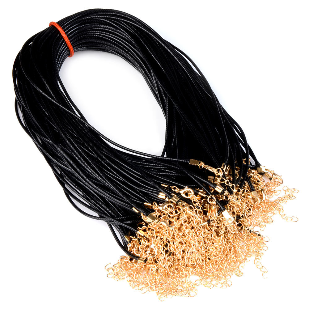 Black rope gold head 1.5mm