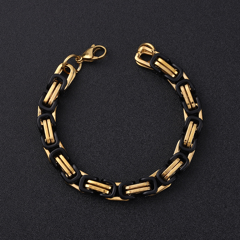 8MM wide double piece gold black