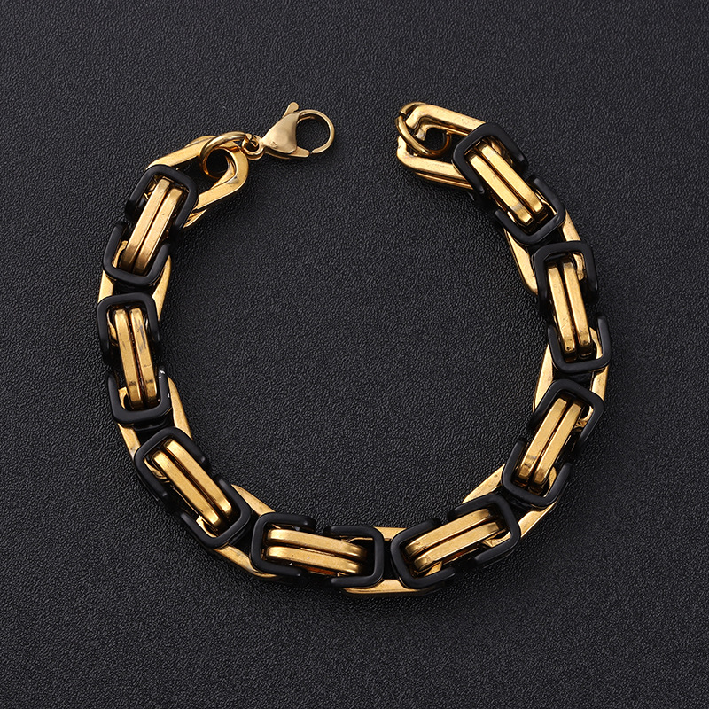 10MM wide double piece gold black