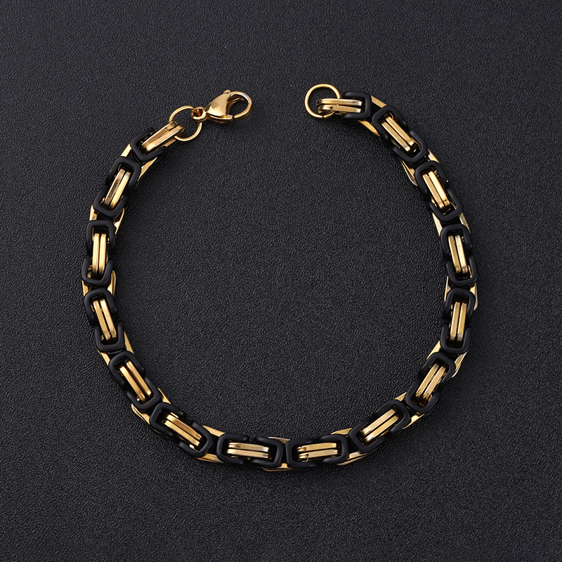6.0MM wide double piece gold black