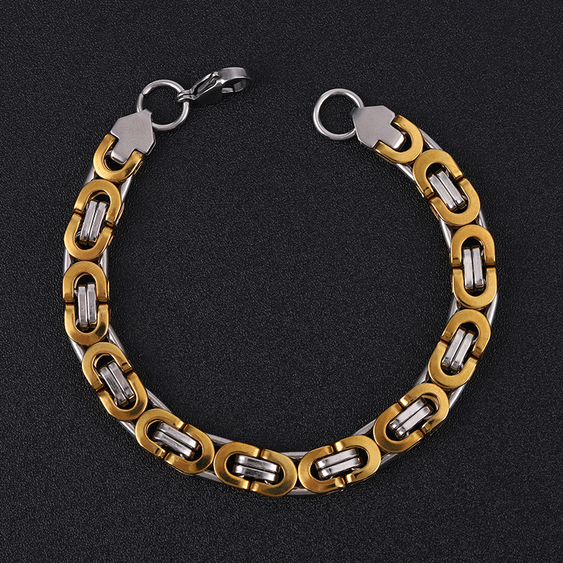 8MM wide flat link chain gold