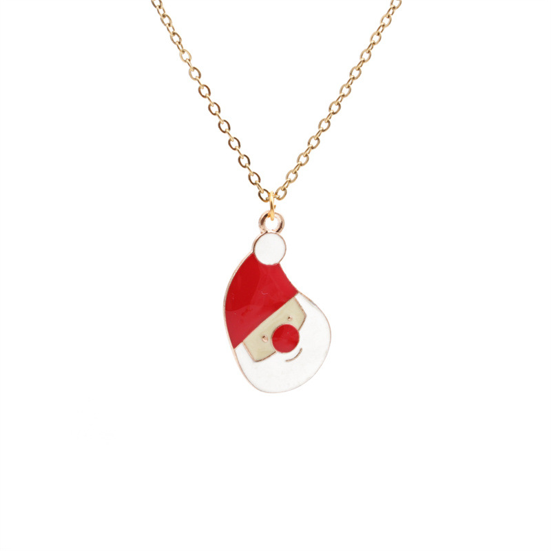 3:christmas hat snowman necklace