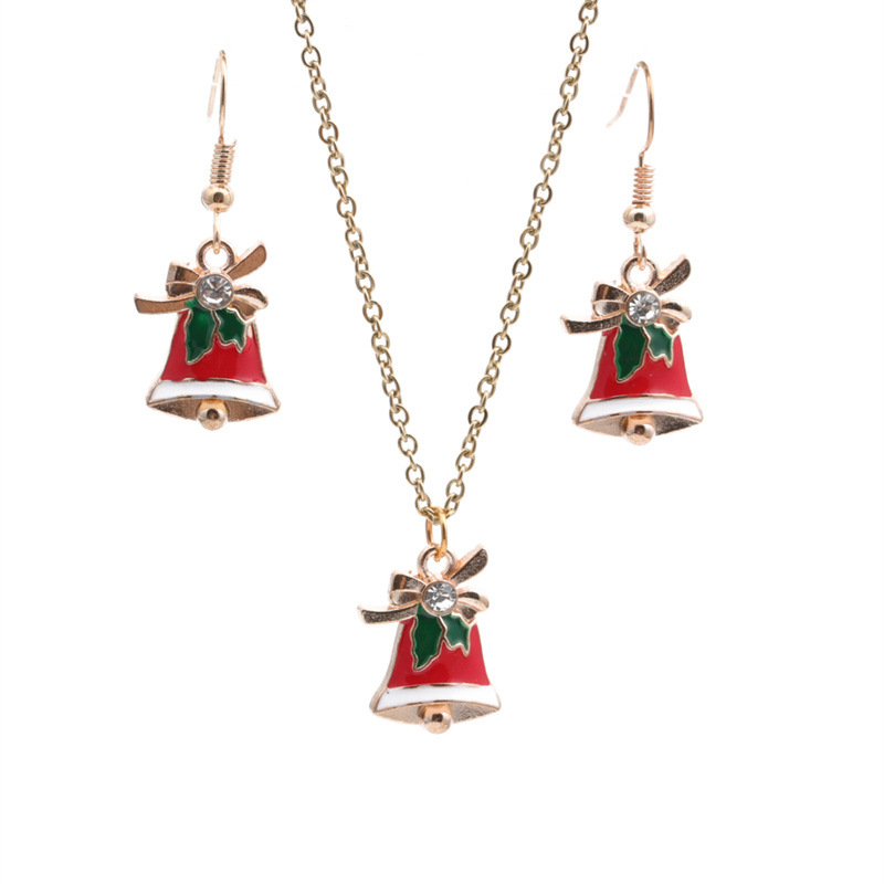 1:Christmas Bell Earrings Necklace Set