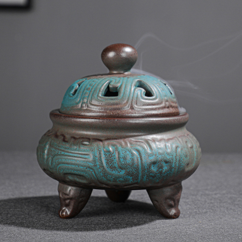 1:Ancient pattern incense burner 01 10.5*11cm