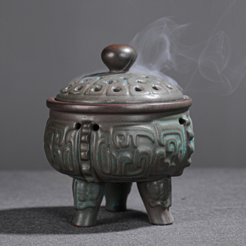 Ancient pattern incense burner 02 10*11.5cm