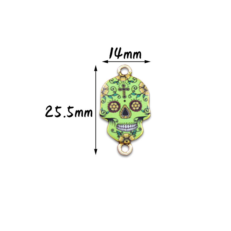 Skull (green) 15*25.5mm