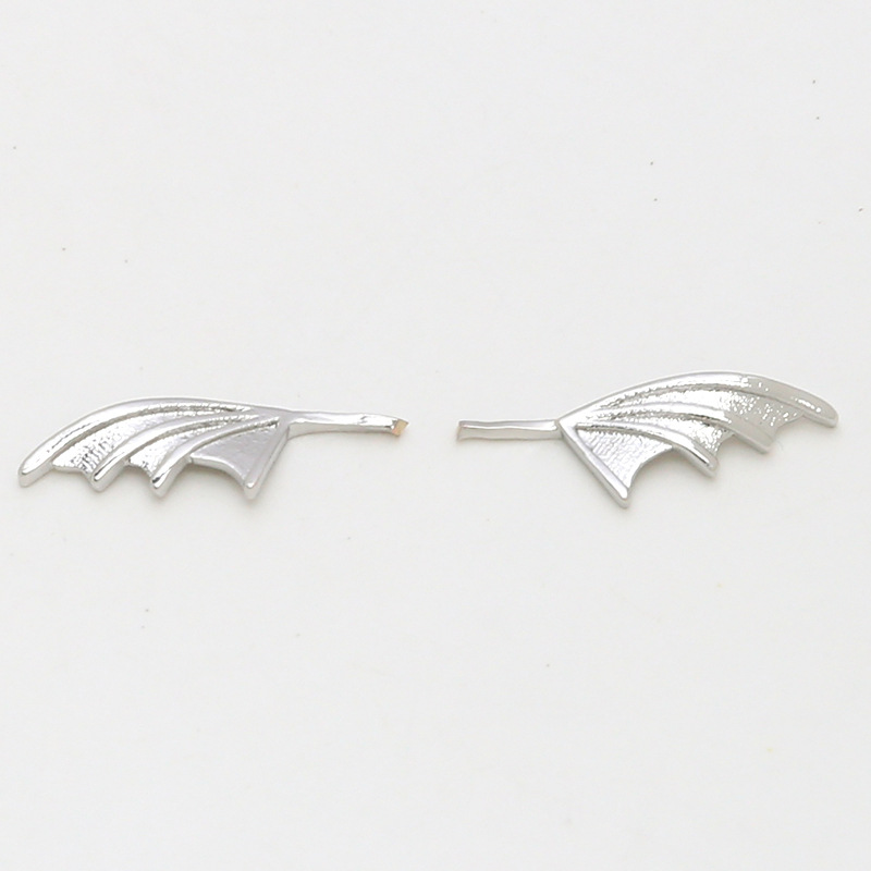 5:5# bat wings white gold 1 pair 6x13mm