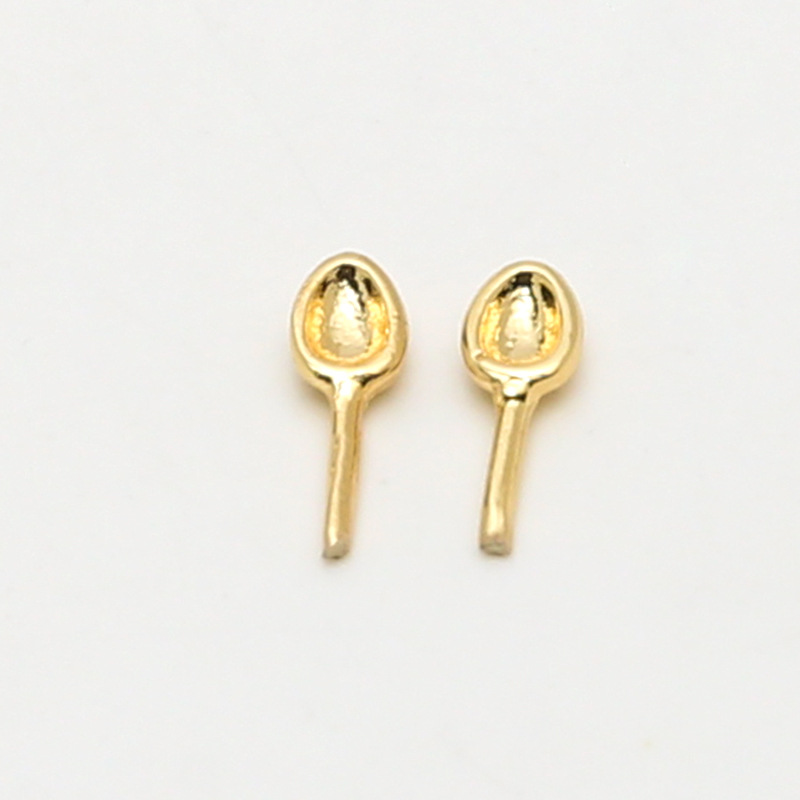10# ear gold 1 pair 3x5mm