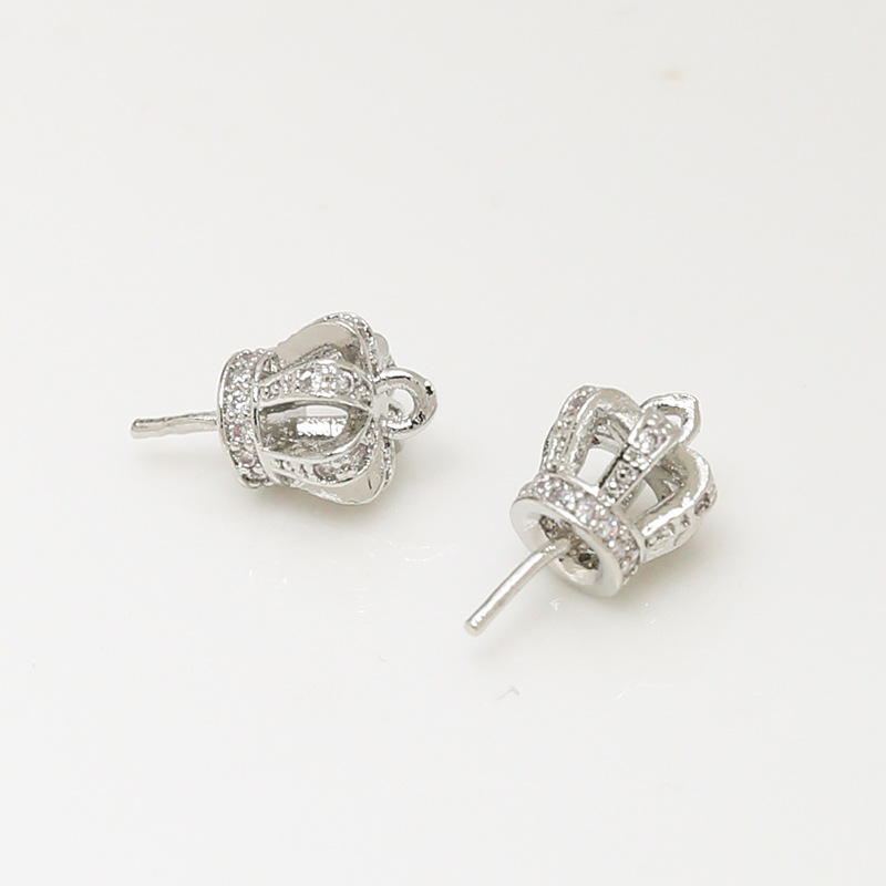 8# Small Crown White Gold 7x8mm