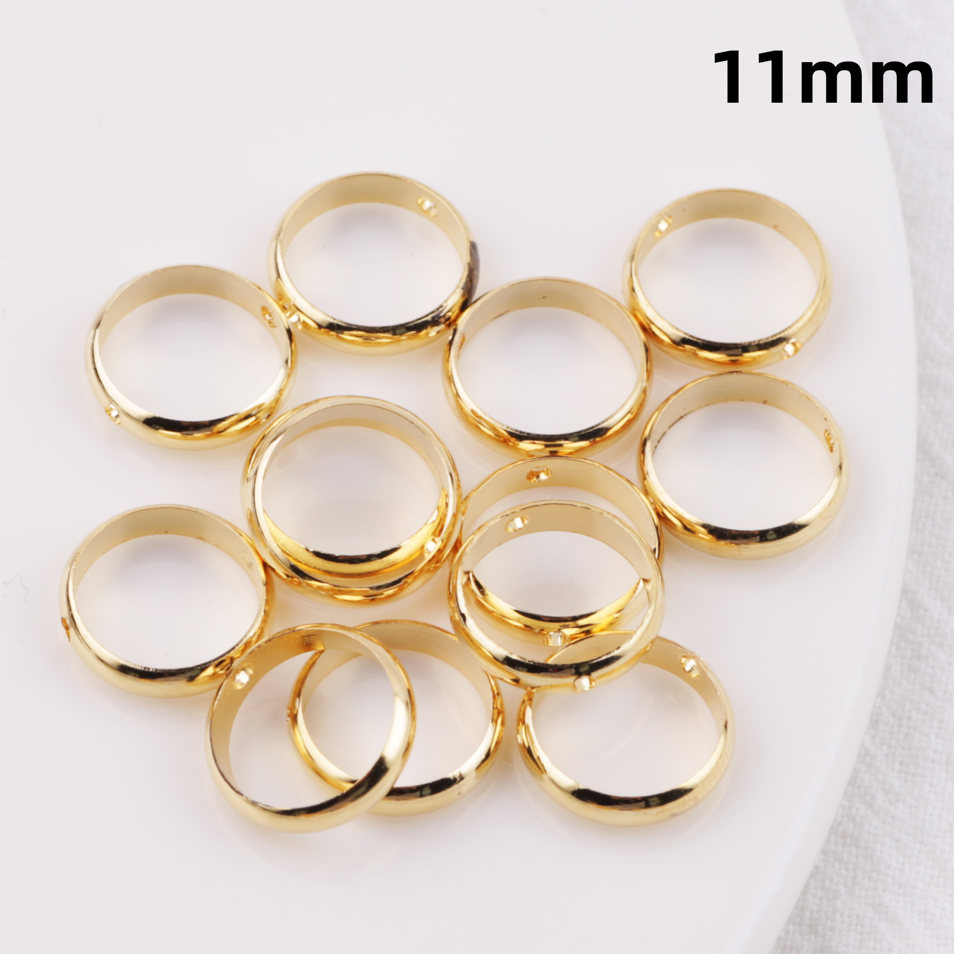 7:18K copper 11mm double hole ring