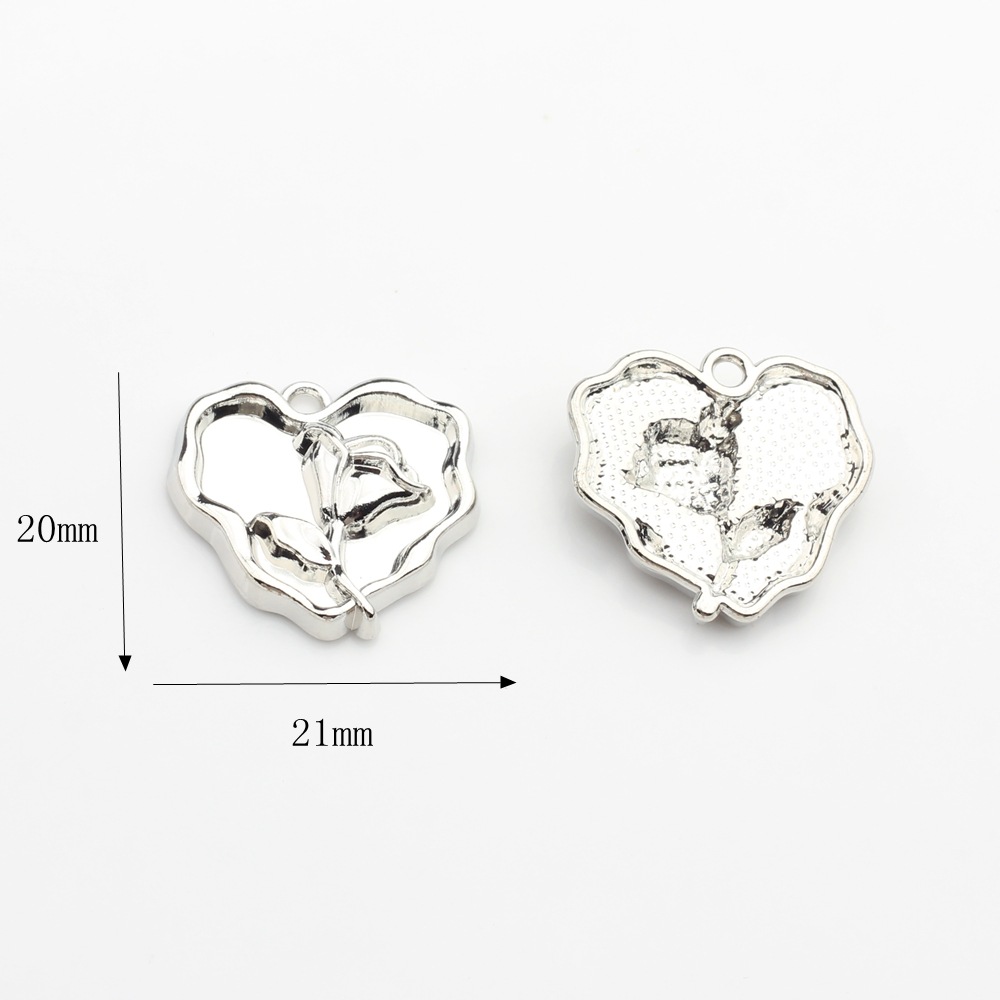 2:Heart-Silver 21x20mm